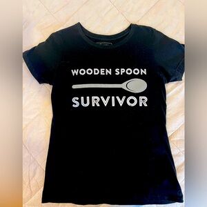 Black 'Wooden Spoon Survivor' T-Shirt
